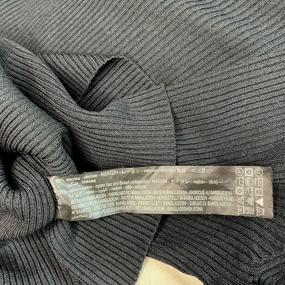 Zara Knit Balloon Sleeve Ribbed Long Sleeve Top Small - Picture 9 of 9